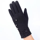 Lace Floral Cashmere Mittens