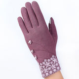 Lace Floral Cashmere Mittens