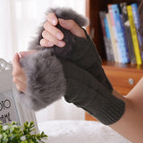 Winter Patchwork Knitted Gloves
